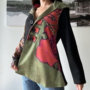 Unique Boho pop art print blazer by Radzoli